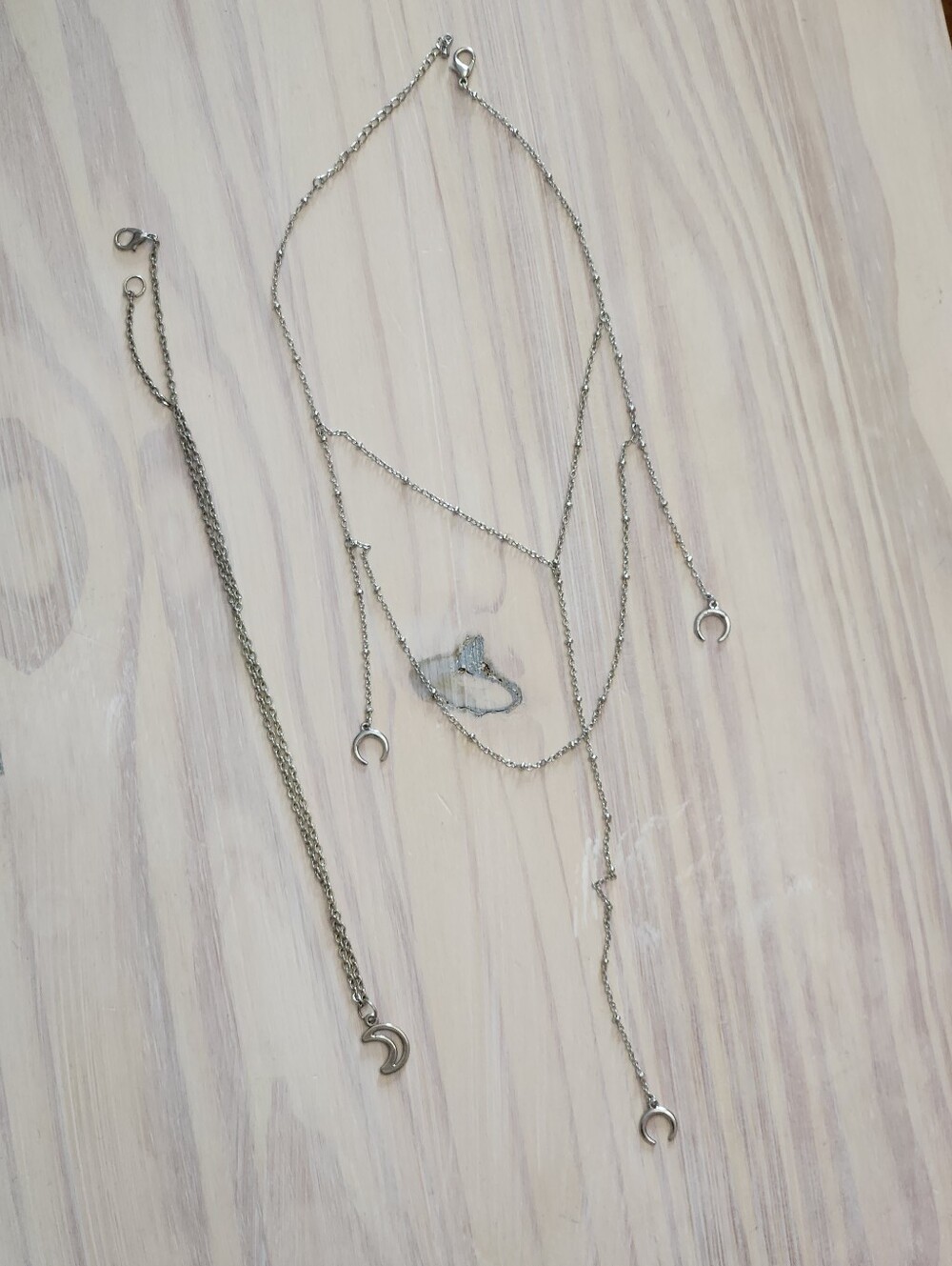 Shop Dixi Silver Moon & Crescent Layered Pendant Necklace Set